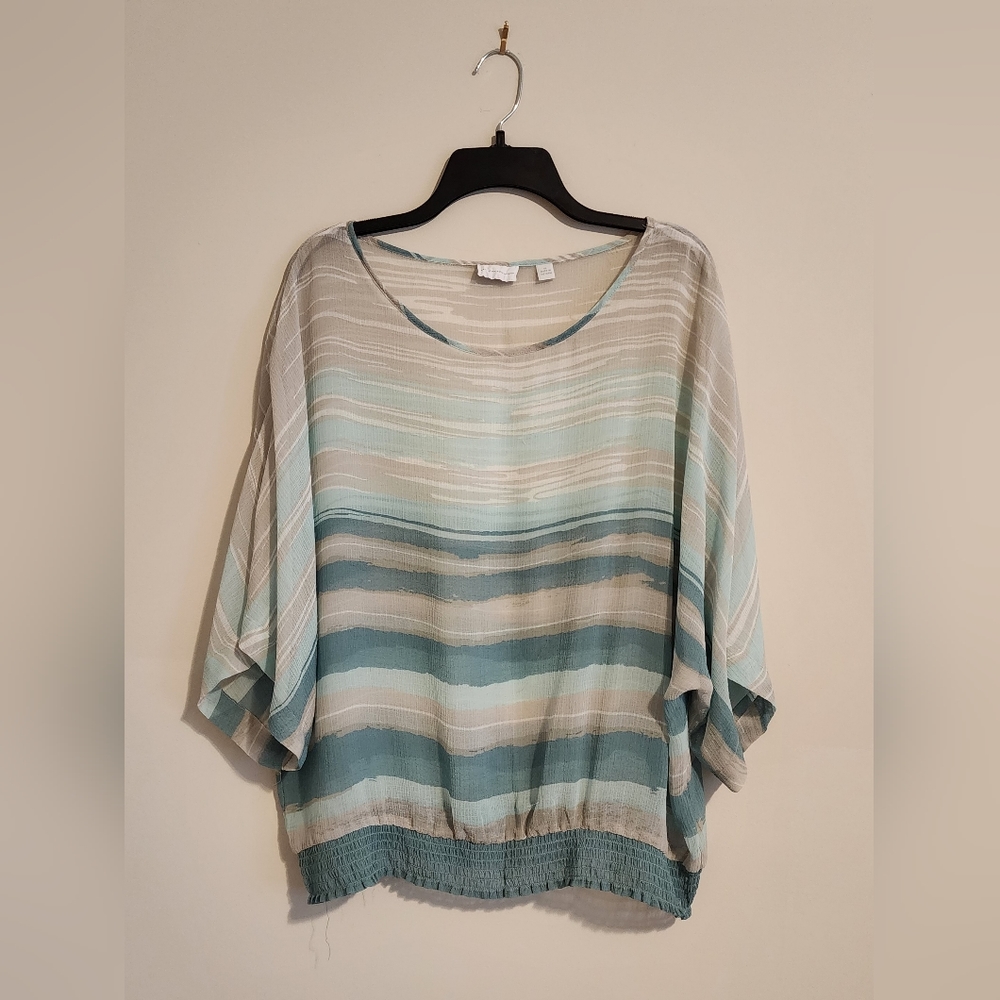 New York & Company Sheer Blouse XL